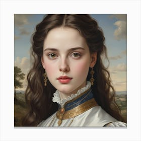 Girl With Long Hair Canvas Print