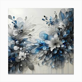 Blue And White Flowers 1 Canvas Print