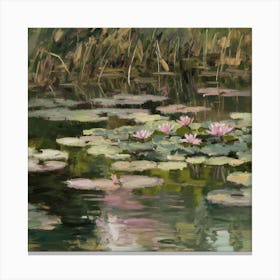 Water Lilies Setting Sun, Claude Monet 5 Canvas Print