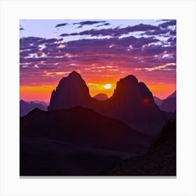 Sunset In The Mountains Canvas Print