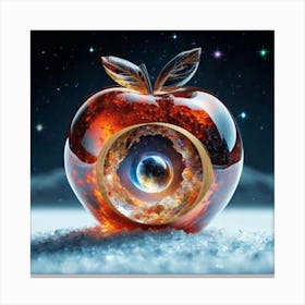 Apple In The Snow Canvas Print