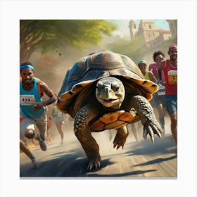 Tortoise Joins The Race 1 Canvas Print