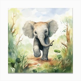 Baby Elephant In The Wild Canvas Print