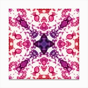 Pink Watercolor Flower Pattern From Bubbles 1 Canvas Print