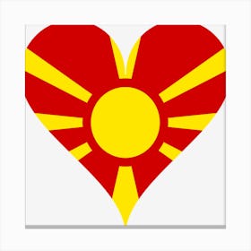 Heart Flag Macedonia Love National Flag Canvas Print
