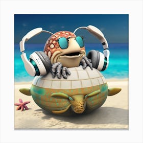 Turtle On The Beach 1 Canvas Print