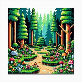 8-bit forest 2 Canvas Print