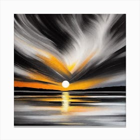 Sunset Over Water Canvas Print