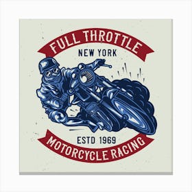 Full Throttle Motorcycle Racing Canvas Print