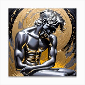 Male In Gold and Black Canvas Print