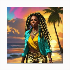 Woman On The Beach Canvas Print