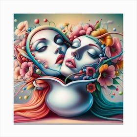 Two Faces In A Vase Canvas Print