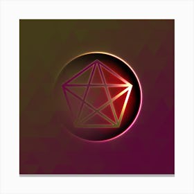 Geometric Neon Glyph on Jewel Tone Triangle Pattern 214 Canvas Print