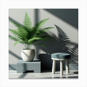 Fern In A Pot 4 Canvas Print