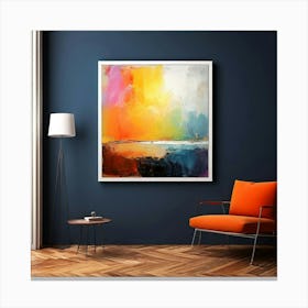 Mock Up Canvas Framed Art Gallery Wall Mounted Textured Print Abstract Landscape Portrait (9) Canvas Print