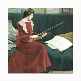 Woman Playing Violin Canvas Print