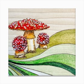 Mushrooms On A Hill Canvas Print