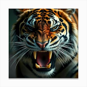 Tiger Roaring 1 Canvas Print