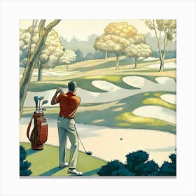 Golfer In The Woods 1 Toile