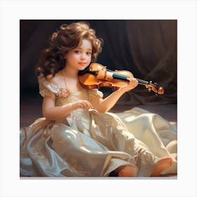 Little Girl Playing Violin Canvas Print