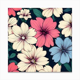 Seamless Floral Pattern 27 Canvas Print