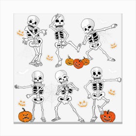 Dancing Skeletons Funny Halloween Costume Canvas Print