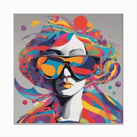 New Poster For Ray Ban Speed, In The Style Of Psychedelic Figuration, Eiko Ojala, Ian Davenport, Sci (13) Canvas Print