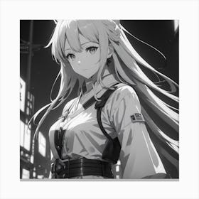 Anime Girl Standing In The City Canvas Print