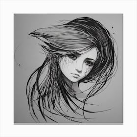 Girl With Long Hair Canvas Print