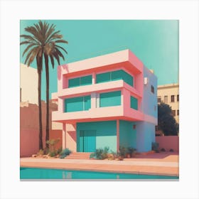 A House In Cape Town Abstract Risograph Style Art Print 1 Canvas Print