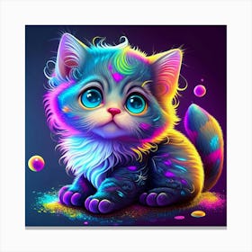 Colorful Kitten Canvas Print