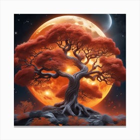 Tree ORANGE On Moon Ultra Canvas Print