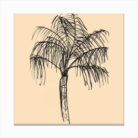 Palm Tree Ink Fine Line Canvas Print