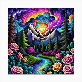 Rainbows And Roses 1 Canvas Print