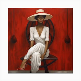 'The Woman In Red' Canvas Print