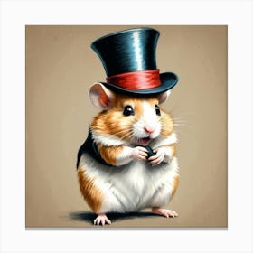 Hamster In Top Hat 10 Canvas Print