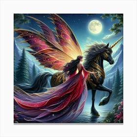 Fairy On A Horse 4 Canvas Print