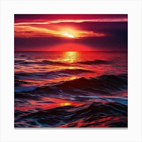 Sunset Over The Ocean 204 Canvas Print