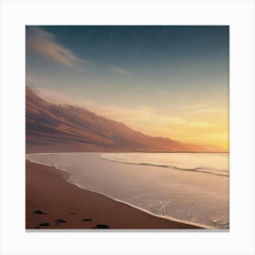 Sunset On The Beach Canvas Print