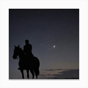 Silhouette Of A Horse At Night Canvas Print