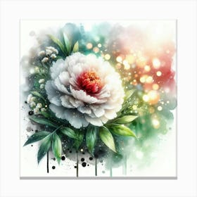 Watercolor Peony Canvas Print