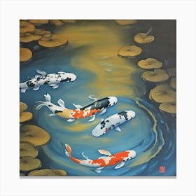 Koi Swimming Canvas Print