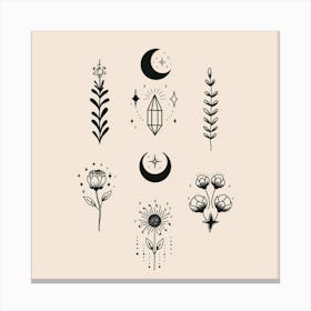 Minimalist Boho Celestial Moon 9 Canvas Print