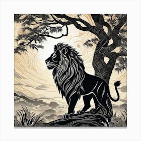Lion In The Forest 29 Canvas Print
