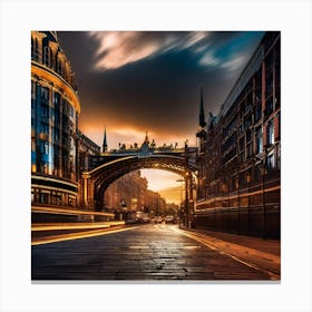 Sunset In London Canvas Print