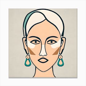 Woman'S Face Abstract Painting 1 Canvas Print