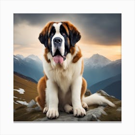 St Bernard Dog 23 Canvas Print