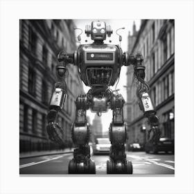 Robot In The City 112 Canvas Print