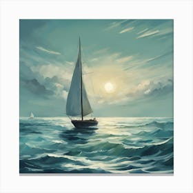 Sailboat In The Ocean 6 Canvas Print