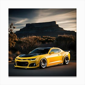 A Dramatic High Contrast Cinematic Photograph Of A Vibrant Chevrolet SS 3 Canvas Print